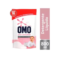 Detergente Omo Ultra Power Líquido Piel Sensible Doypack 800ml
